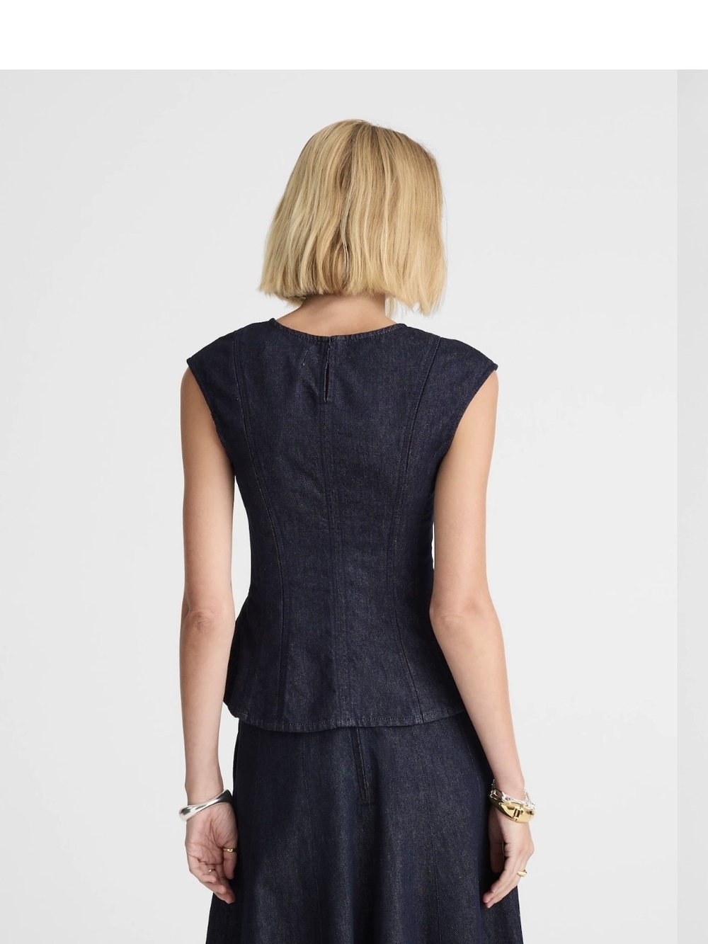 Madewell Dark Indigo Scoop Neck Denim Tank - Picture 4 of 10